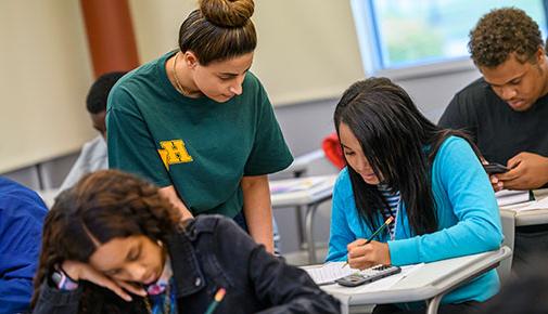 Students in a classroom studying