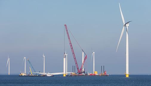 建筑工地新建海上风电场